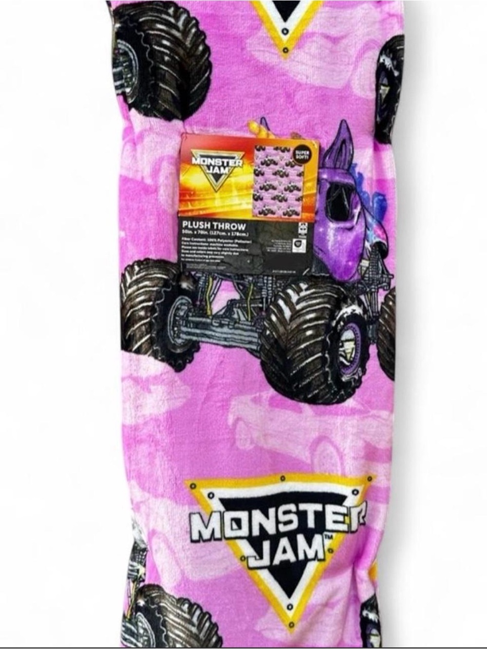 Monster Jam Purple Pink Plush
Throw Blanket